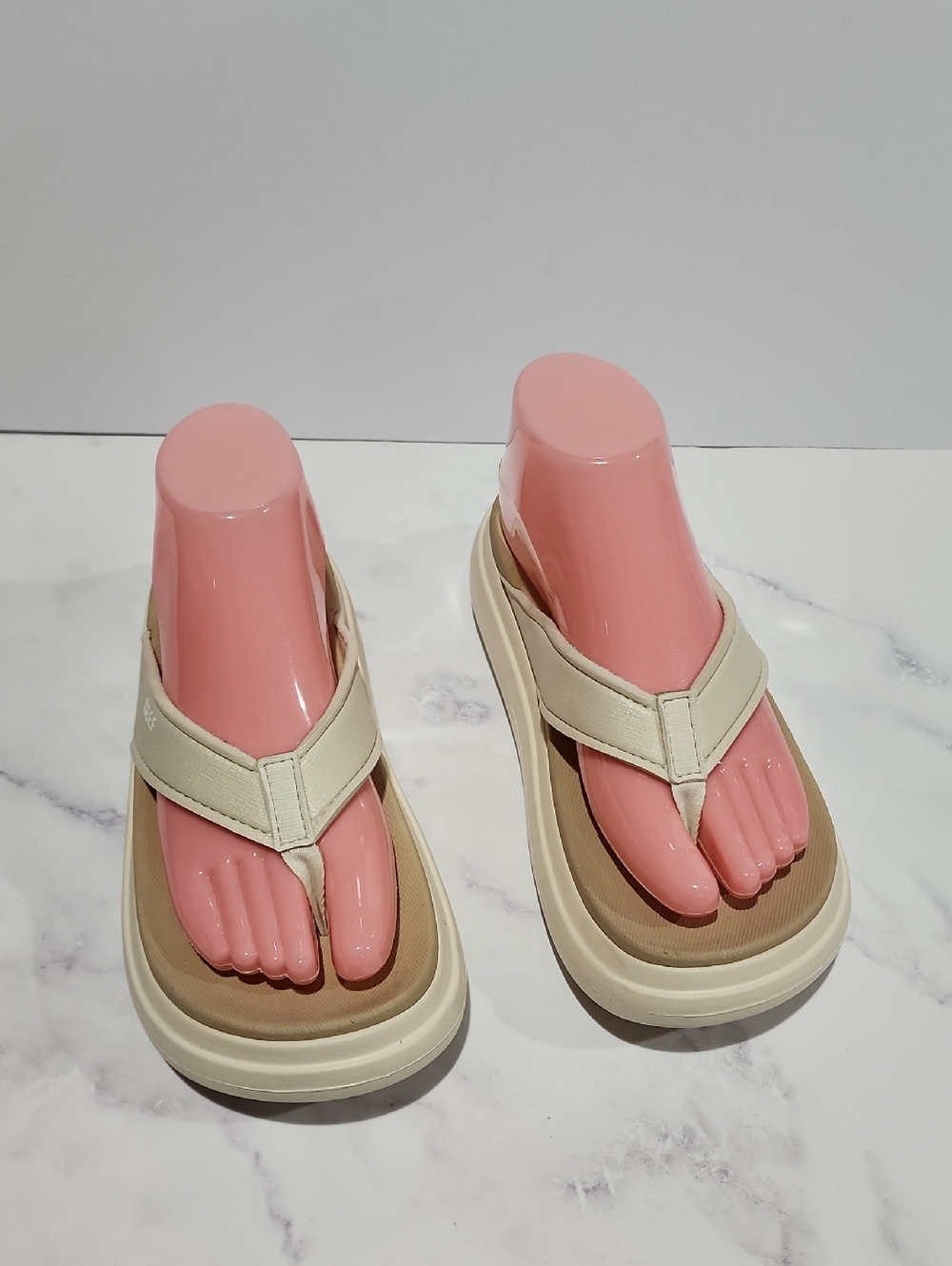 Reef Cream/Tan Platform Flip Flop Sandals